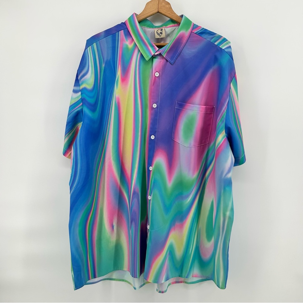 Hardaddy Short‎ Sleeve Shirt Psychedelic Festival Club Mens 3XL